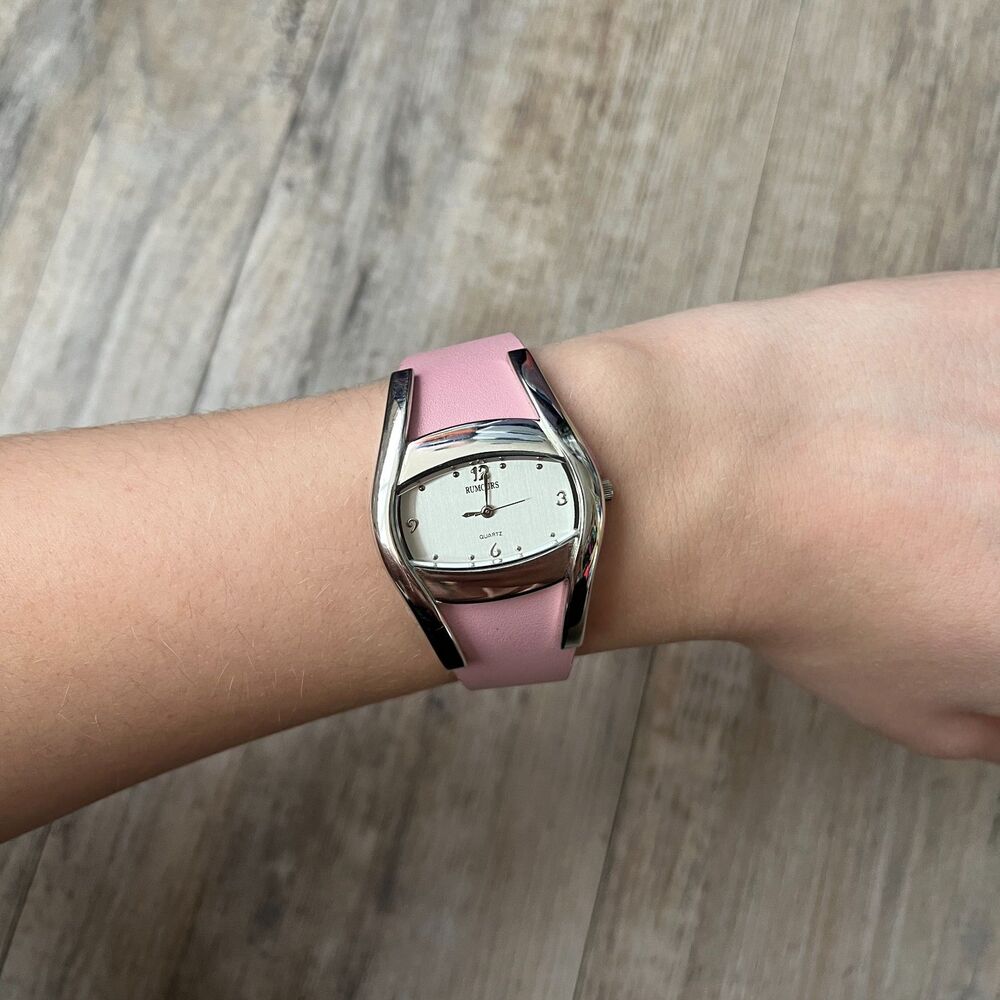 Rumours Pink Leather Band Watch Vintage Y2K Coquette Soft Girl Style Valentines